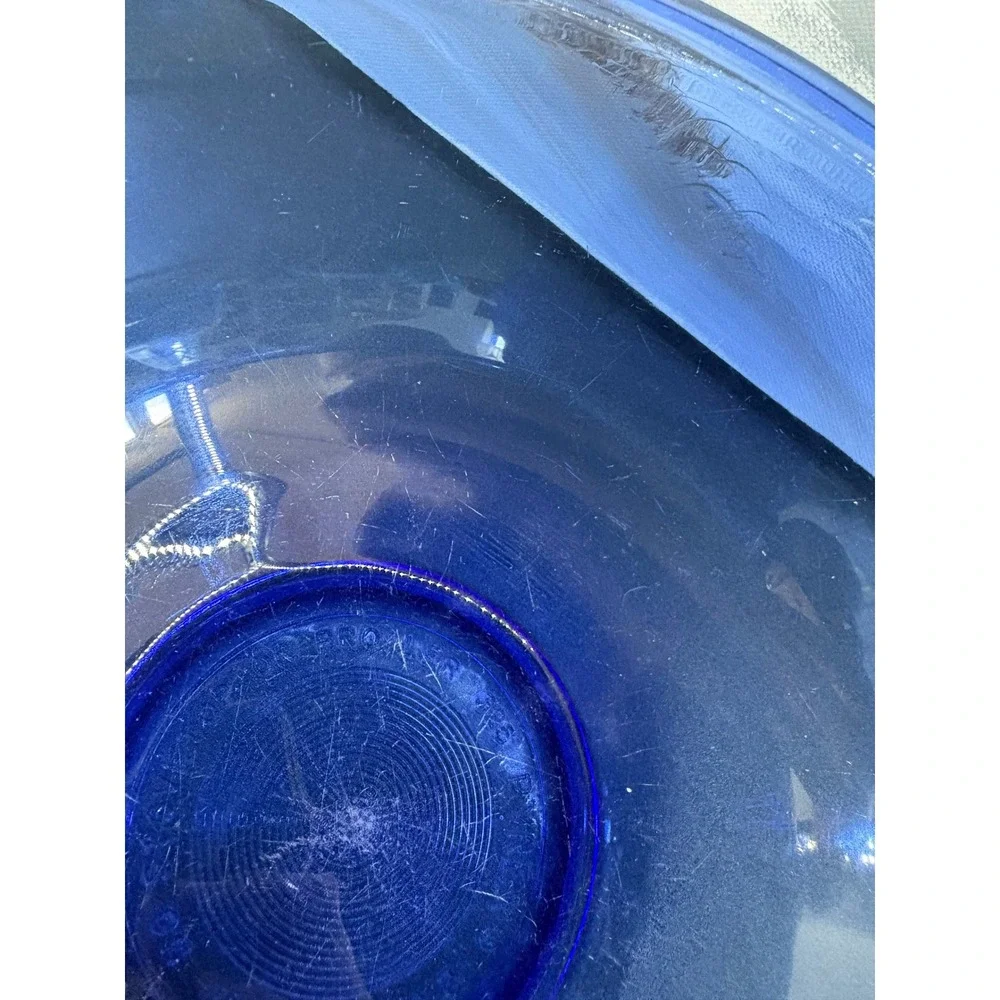 Pyrex 325 Cobalt Blue Glass Mixing Bowl 2.5L Round Serving Bowl Vintage
